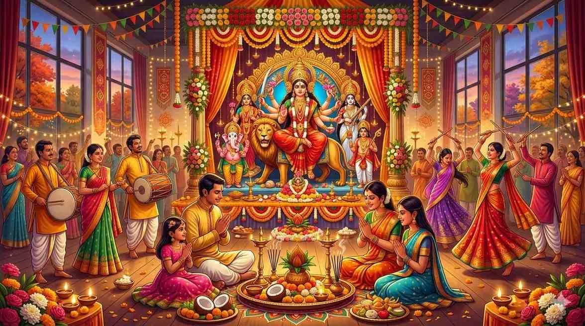 Sharadiya Durga Navratri 2026 Germany Guide: Dates, Day-Wise Puja Vidhi, Mantras, Colors, Fasting Rules & Complete Devotional Celebration for Indian Families in Germany — Navratri