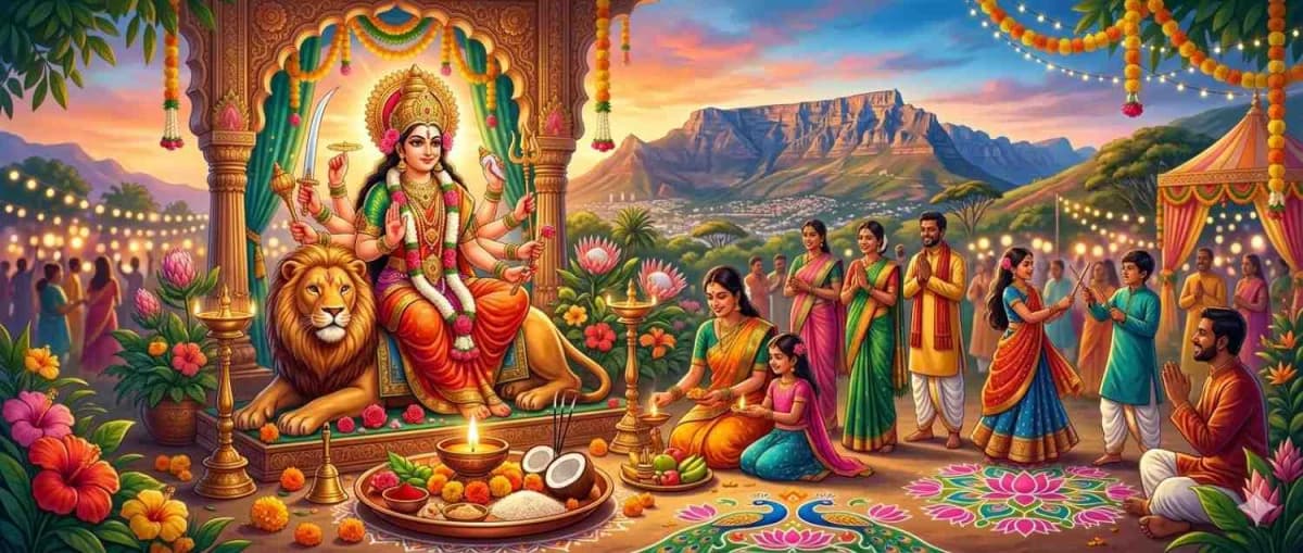 Sharadiya Durga Navratri 2026 South Africa Guide: Dates, Day-Wise Puja Vidhi, Mantras, Colors, Fasting Rules & Complete Devotional Celebration for Indian Families in South Africa — Navratri