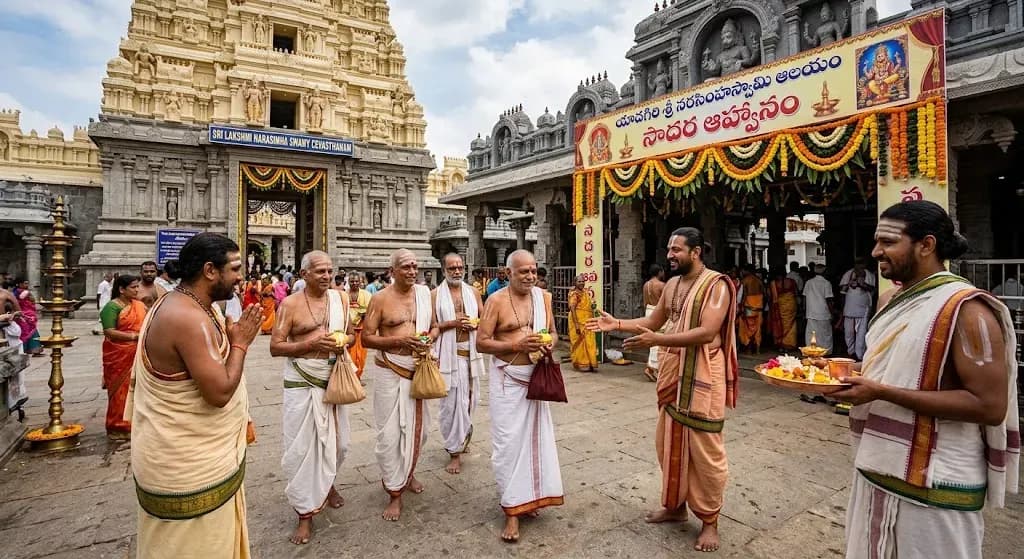 Warm Invitation to Brahmin Families Visiting Yadagiri Sri Narasimha Swamy Temple — Temples