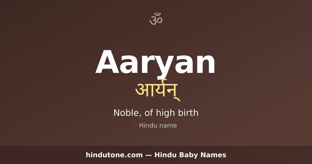 Aaryan — Hindu Boy Names with A