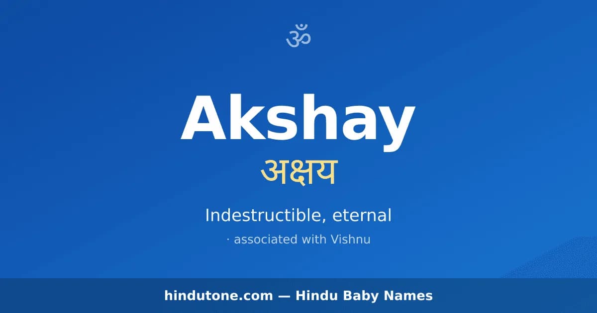 Akshay — Hindu Boy Names with A