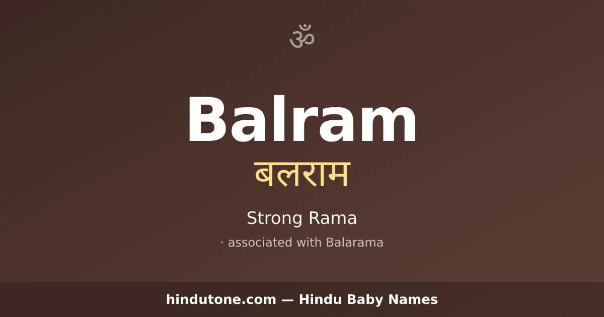 Balram — Hindu Boy Names with B