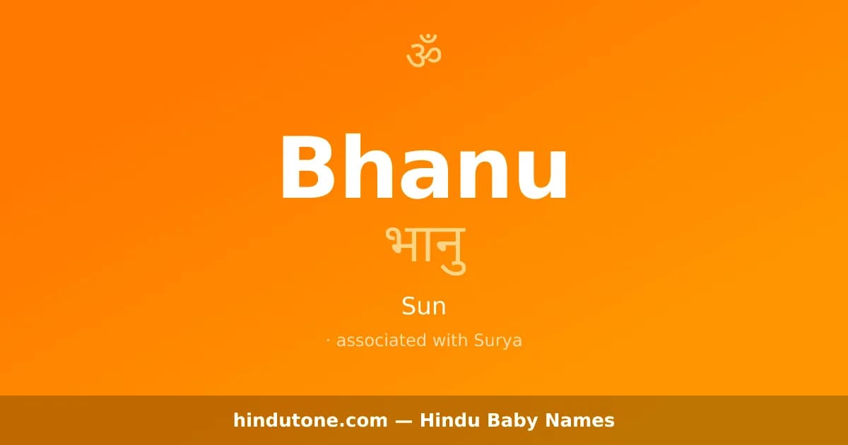 Bhanu — Hindu Boy Names with B