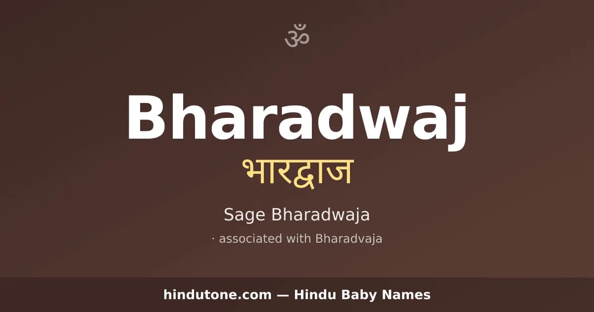 Bharadwaj — Hindu Boy Names with B
