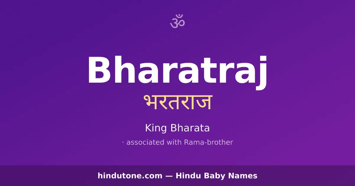 Bharatraj — Hindu Boy Names with B