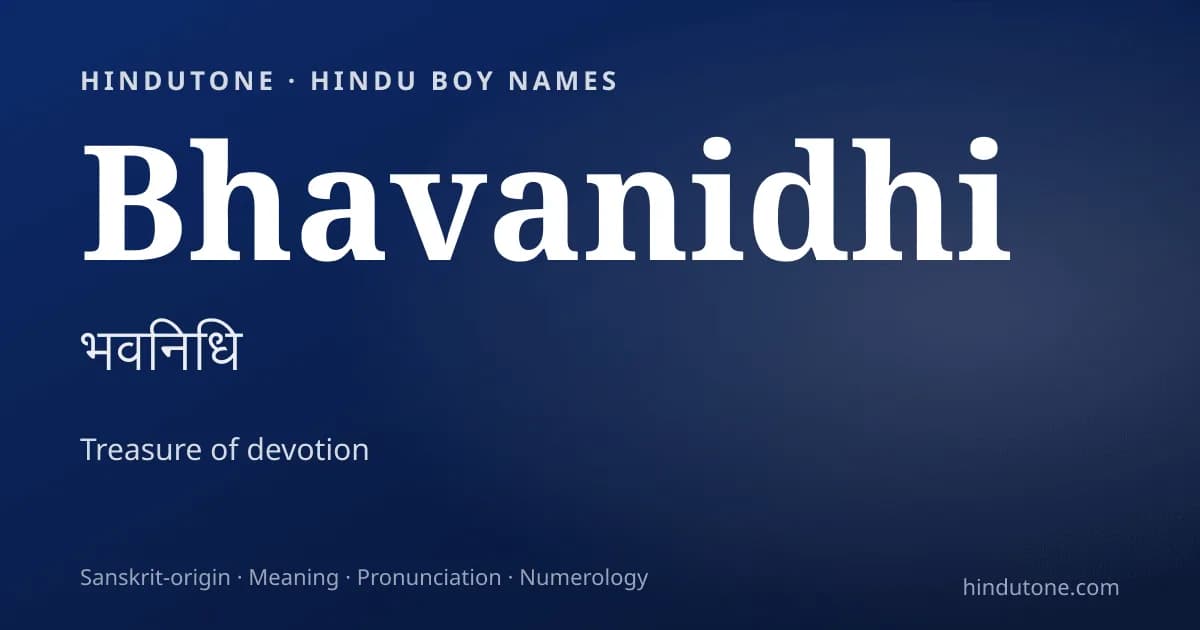 Bhavanidhi — Hindu Boy Names with B