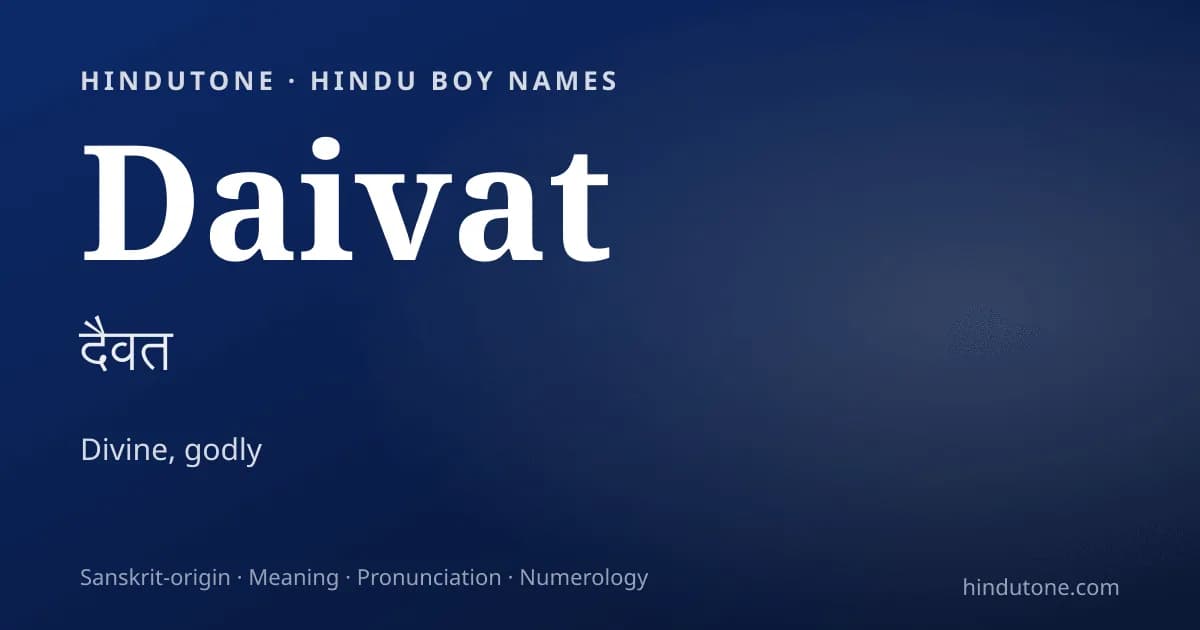 Daivat — Hindu Boy Names with D