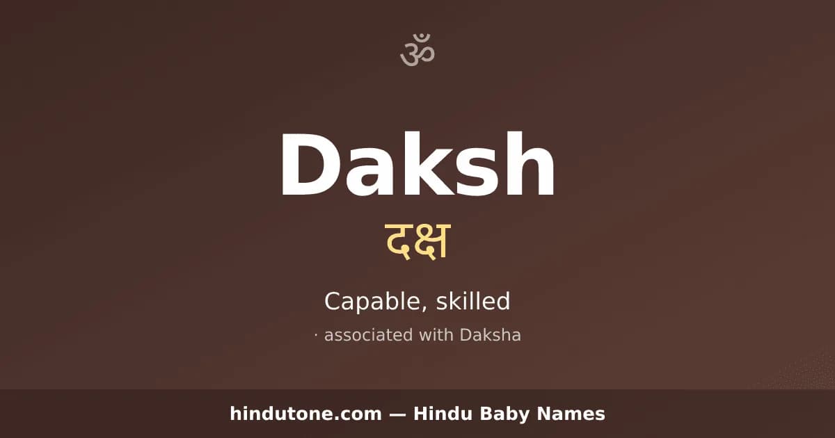 Daksh — Hindu Boy Names with D