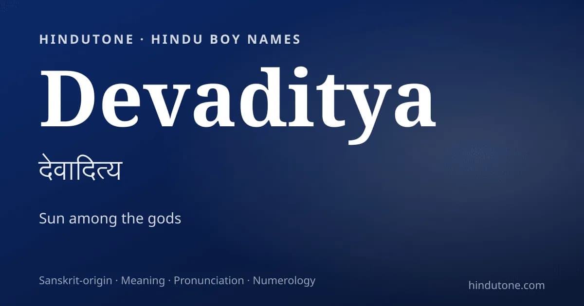 Devaditya — Hindu Boy Names with D