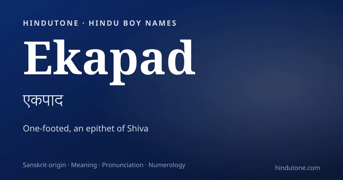 Ekapad — Hindu Boy Names with E