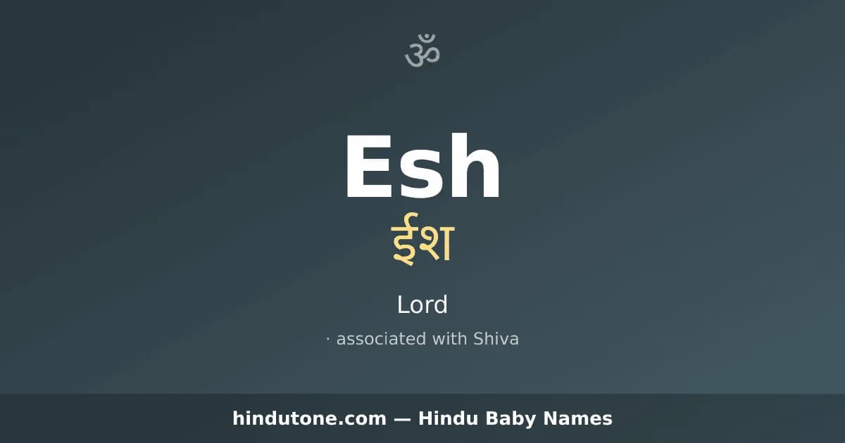 Esh — Hindu Boy Names with E