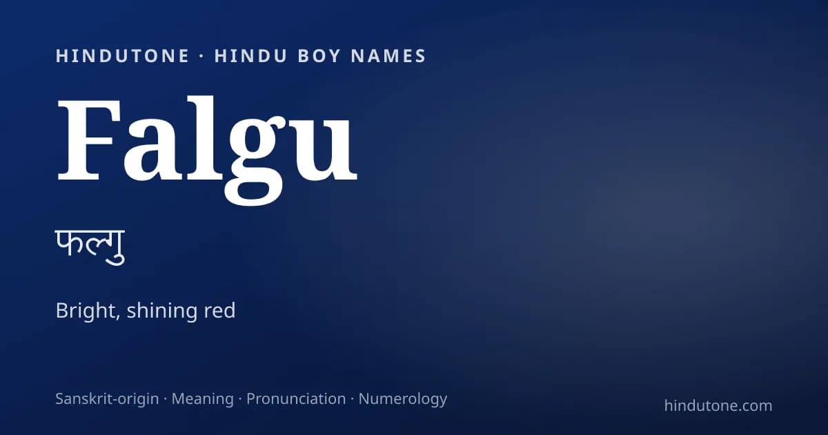 Falgu — Hindu Boy Names with F