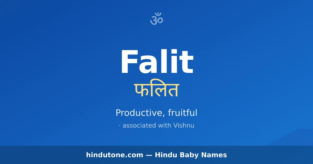 Falit — Hindu Boy Names with F