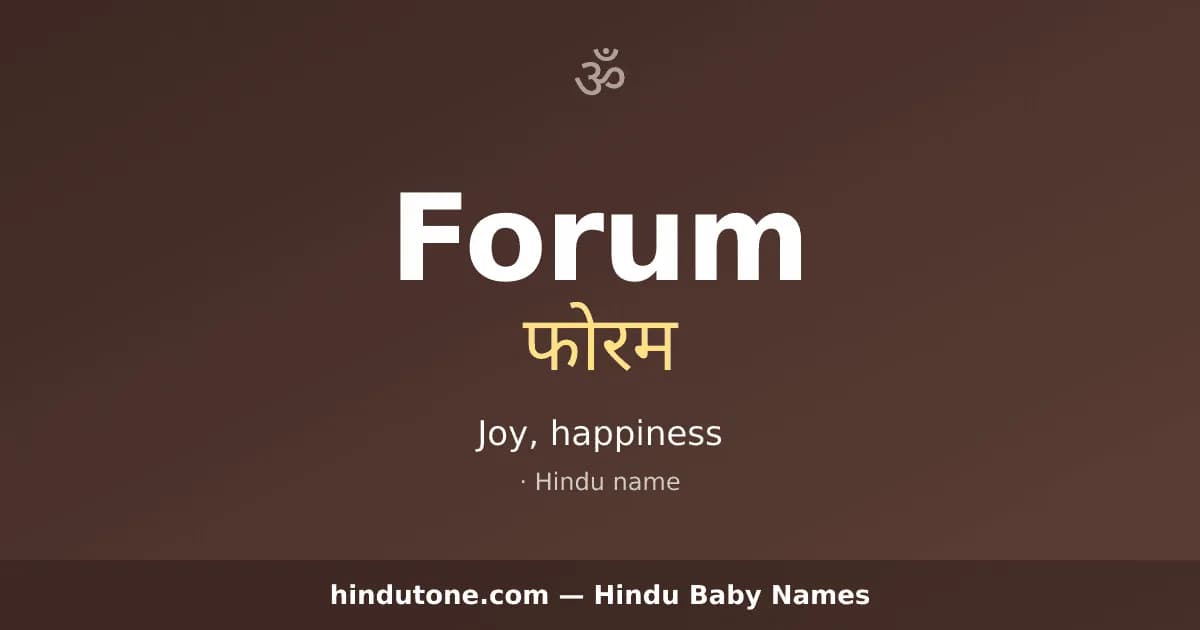 Forum — Hindu Boy Names with F