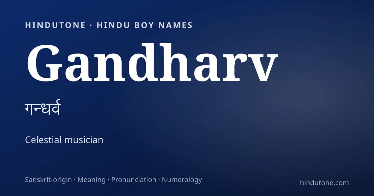 Gandharv — Hindu Boy Names with G