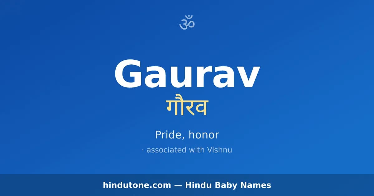 Gaurav — Hindu Boy Names with G