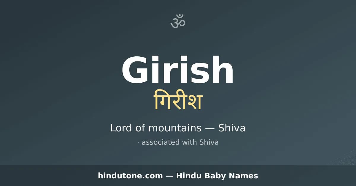 Girish — Hindu Boy Names with G