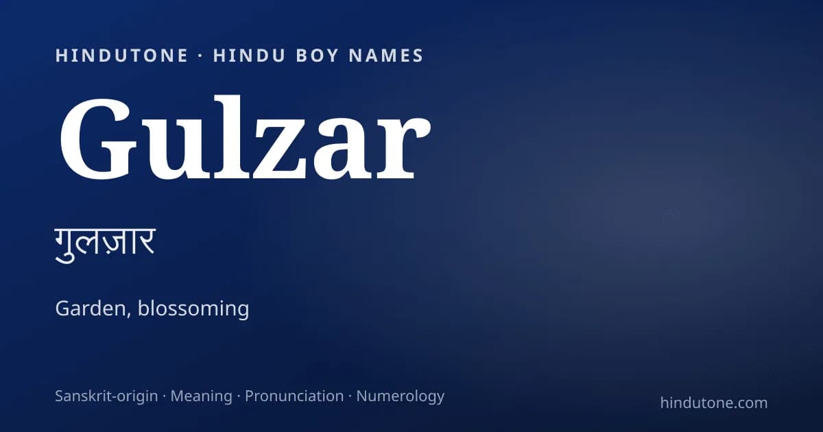 Gulzar — Hindu Boy Names with G