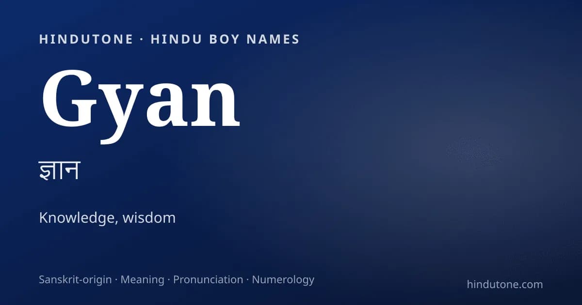 Gyan — Hindu Boy Names with G