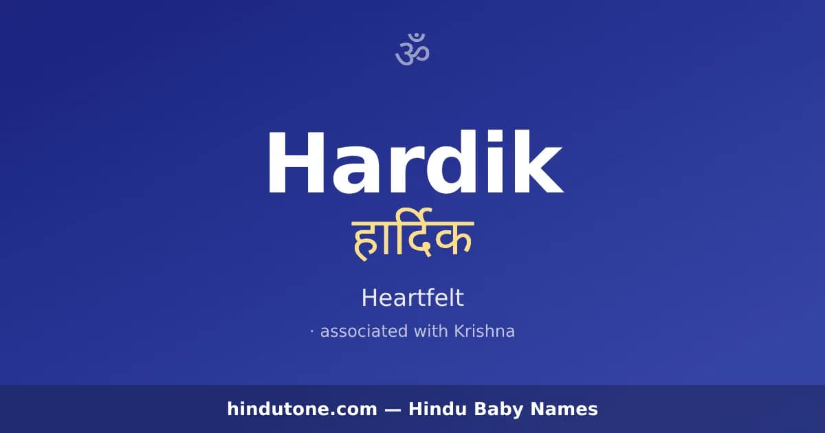 Hardik — Hindu Boy Names with H