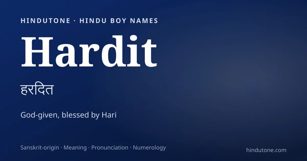 Hardit — Hindu Boy Names with H