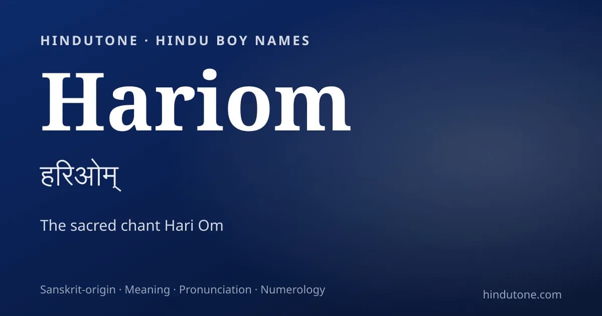 Hariom — Hindu Boy Names with H
