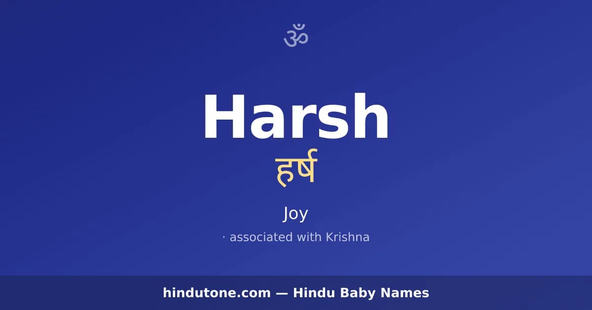 Harsh — Hindu Boy Names with H