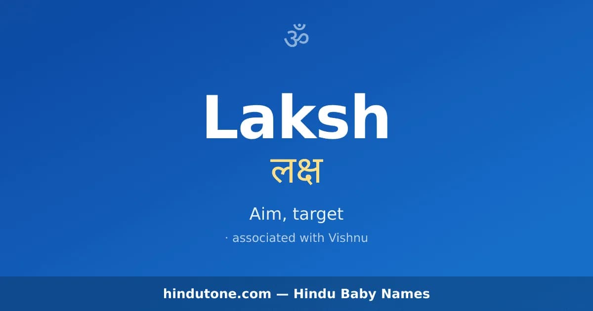 Laksh — Hindu Boy Names with L