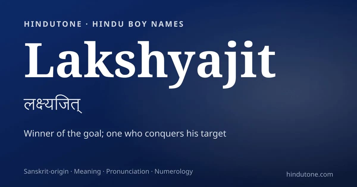 Lakshyajit — Hindu Boy Names with L