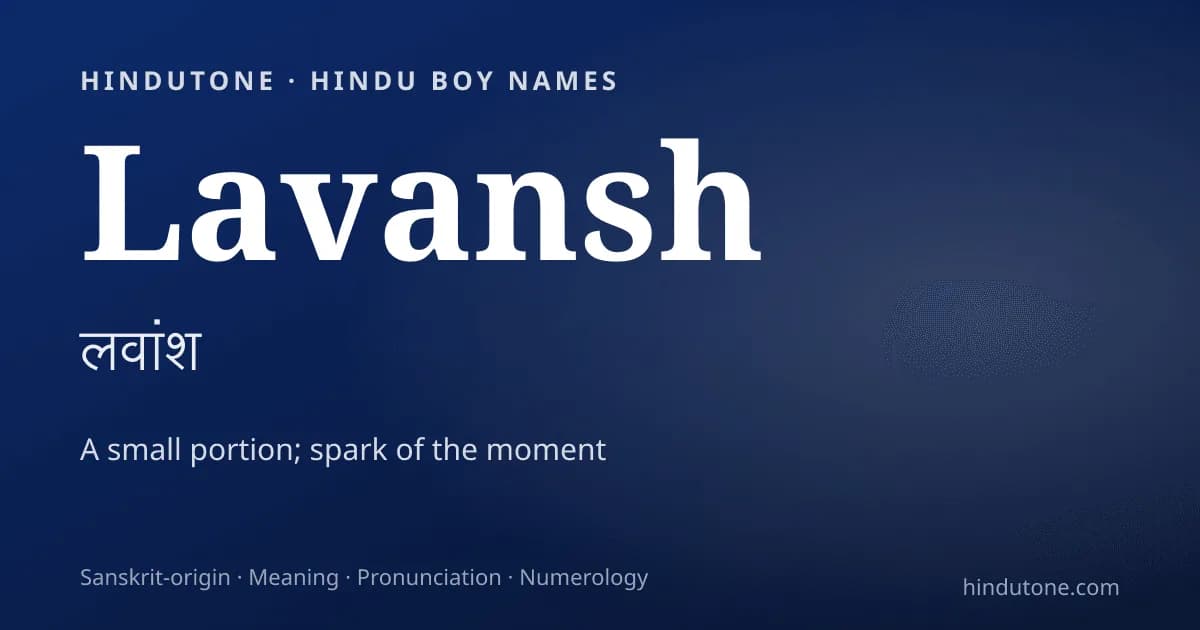 Lavansh — Hindu Boy Names with L