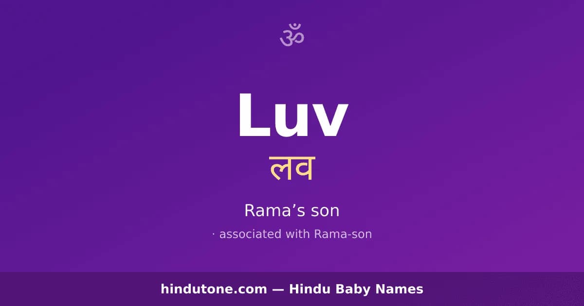 Luv — Hindu Boy Names with L
