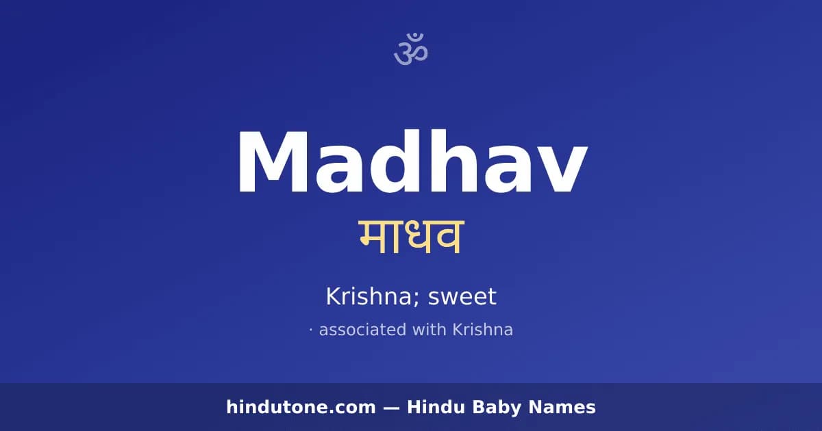 Madhav — Hindu Boy Names with M