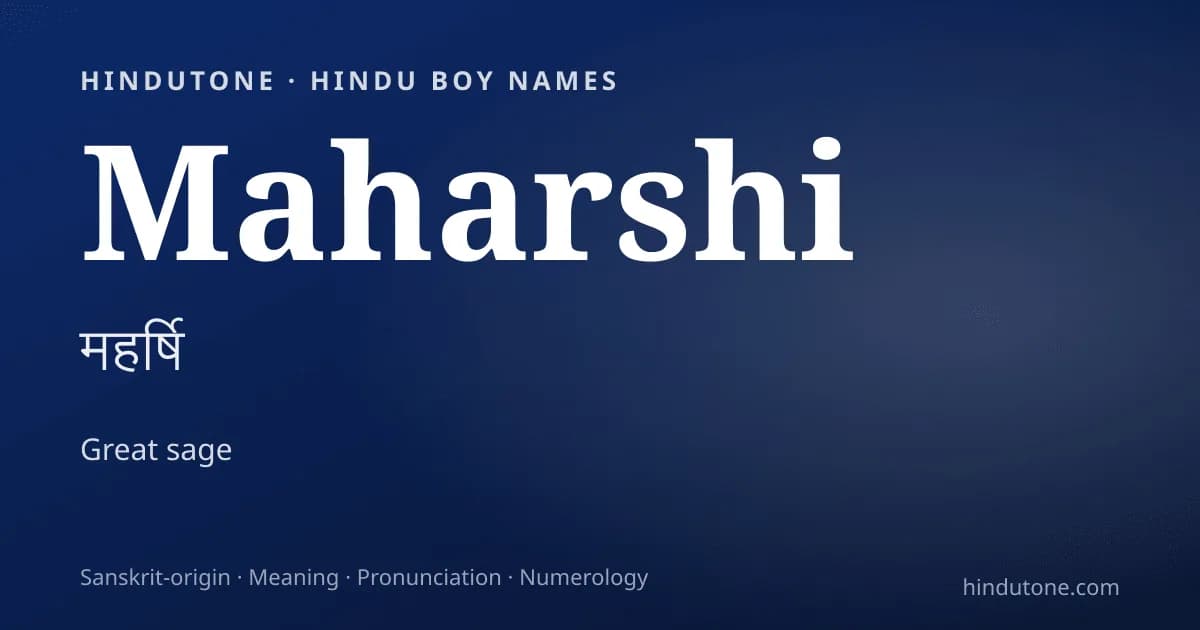 Maharshi — Hindu Boy Names with M