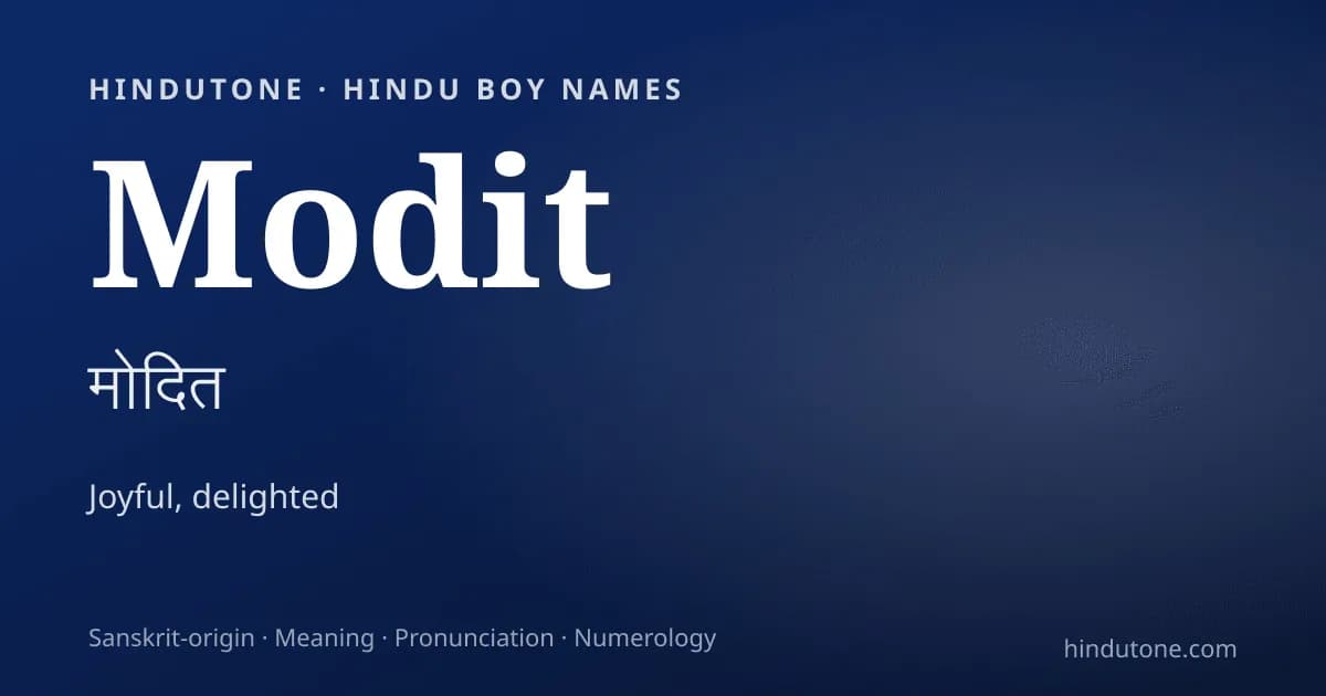 Modit — Hindu Boy Names with M
