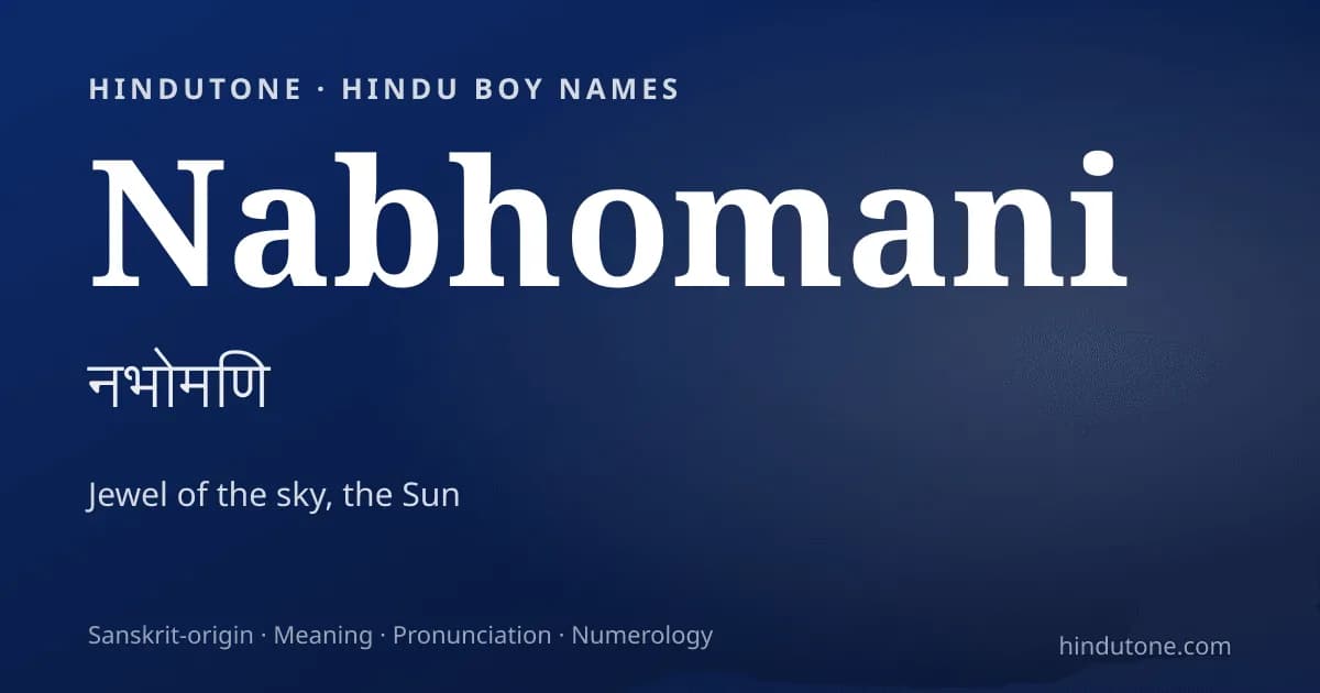 Nabhomani — Hindu Boy Names with N