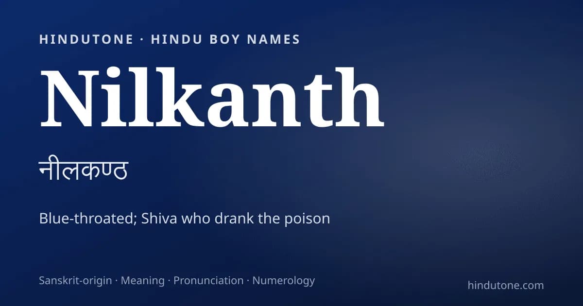 Nilkanth — Hindu Boy Names with N