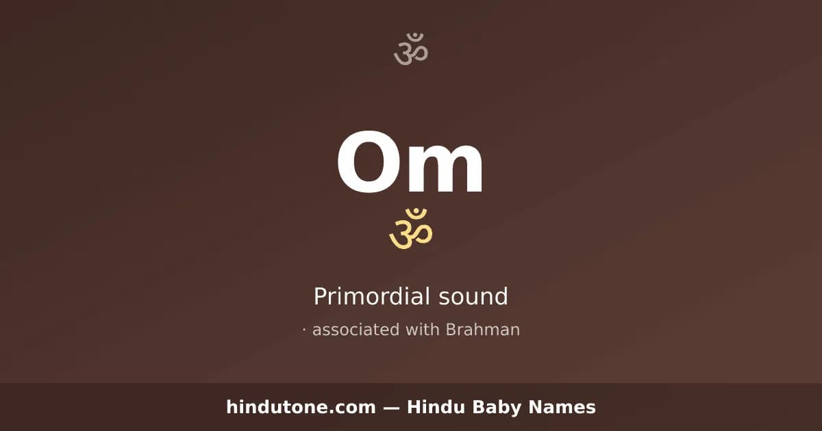 Om — Hindu Boy Names with O