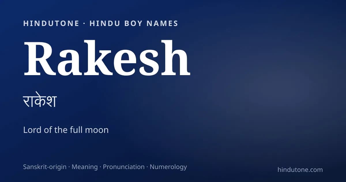 Rakesh — Hindu Boy Names with R