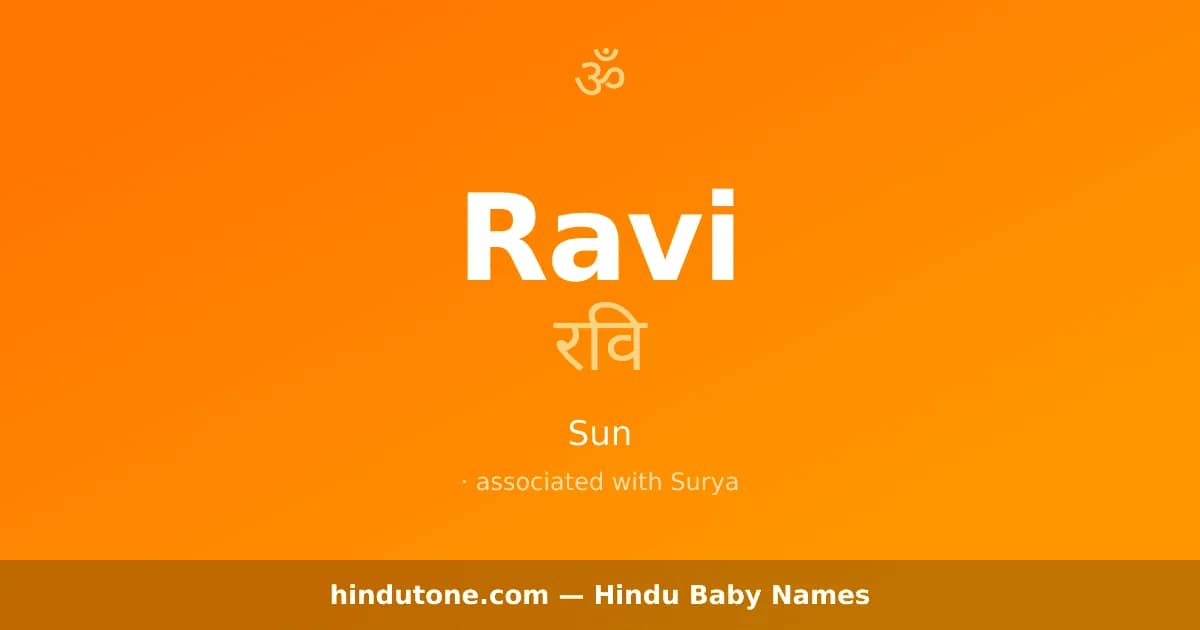 Ravi — Hindu Boy Names with R