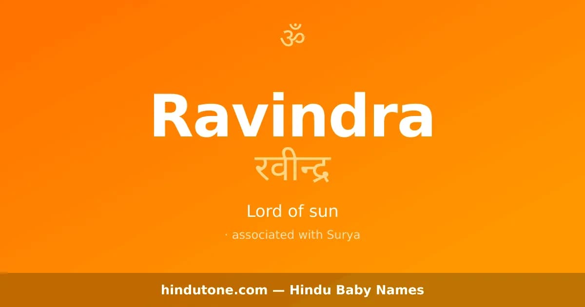 Ravindra — Hindu Boy Names with R