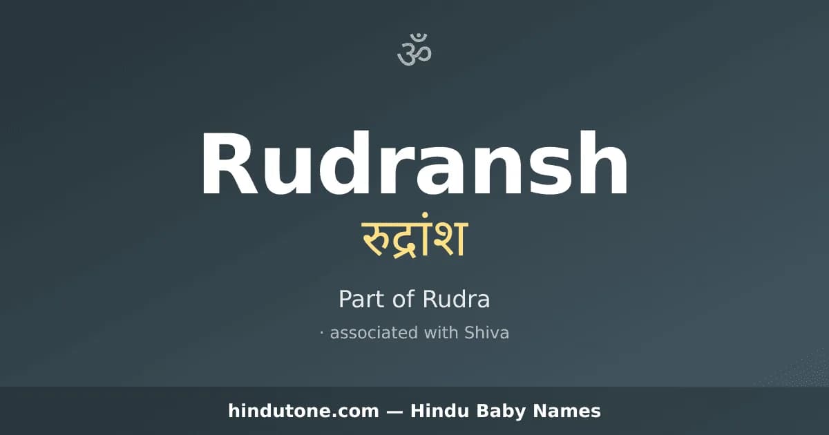 Rudransh — Hindu Boy Names with R
