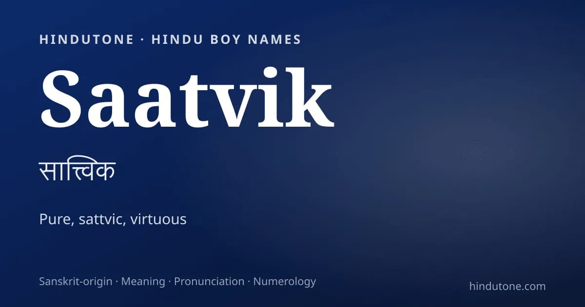 Saatvik — Hindu Boy Names with P