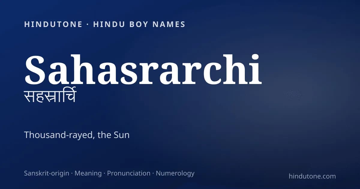 Sahasrarchi — Hindu Boy Names with S