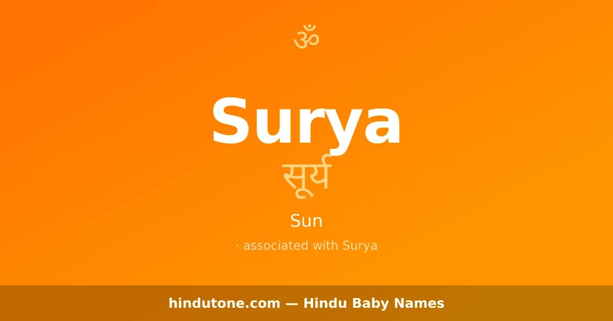 Surya — Hindu Boy Names with S