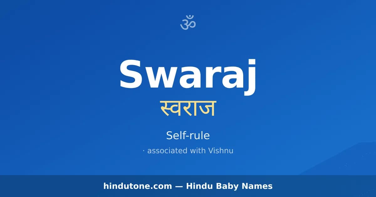 Swaraj — Hindu Boy Names with S