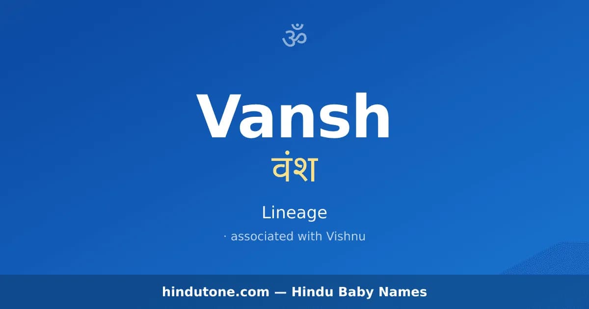Vansh — Hindu Boy Names with V