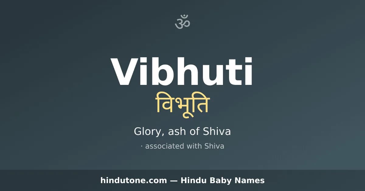 Vibhuti — Hindu Boy Names with V