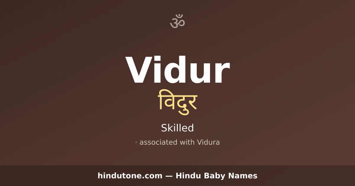 Vidur — Hindu Boy Names with V