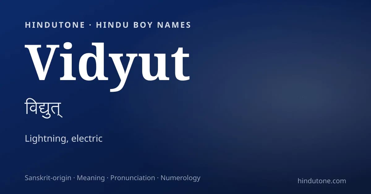 Vidyut — Hindu Boy Names with V