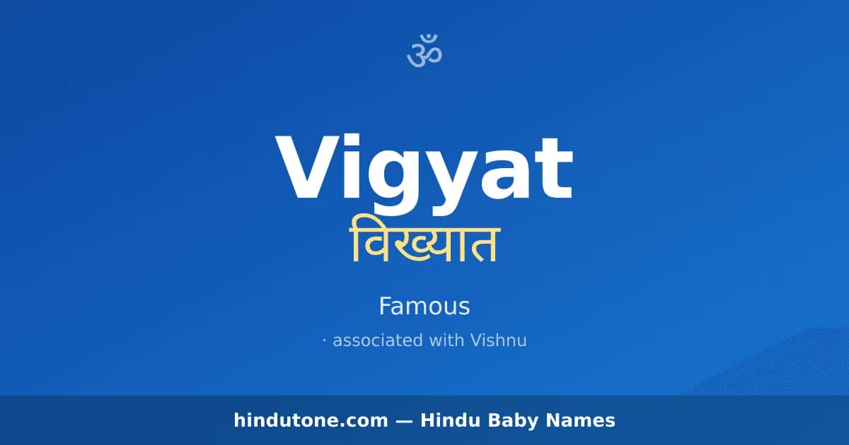 Vigyat — Hindu Boy Names with V